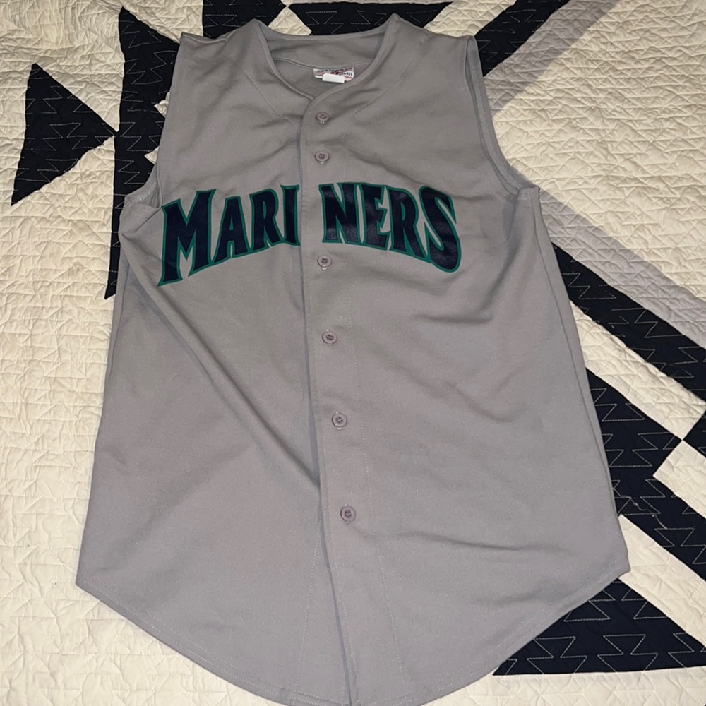 Vintage 90s Seattle Mariners Teamwork Apparel tank top jersey 2 polyester large